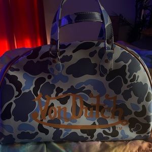 Large blue and orange Von Dutch bag minor scuffs